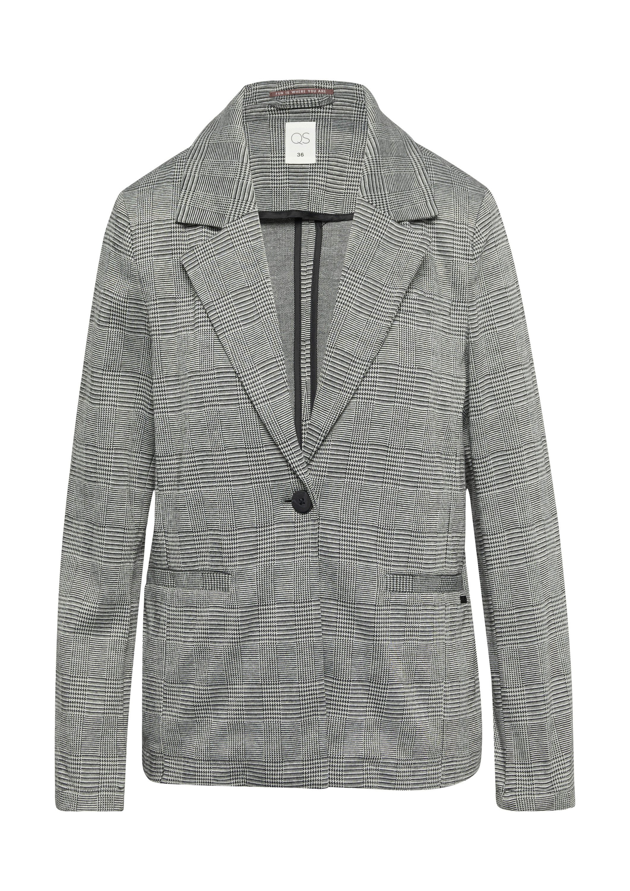 QS Jackenblazer Indoor-Blazer Karierter Blazer aus Viskosemix günstig online kaufen