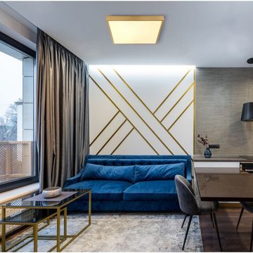 Globo Deckenleuchte Deckenleuchte Wohnzimmer Eckig LED Deckenlampe Panel Messing Farben