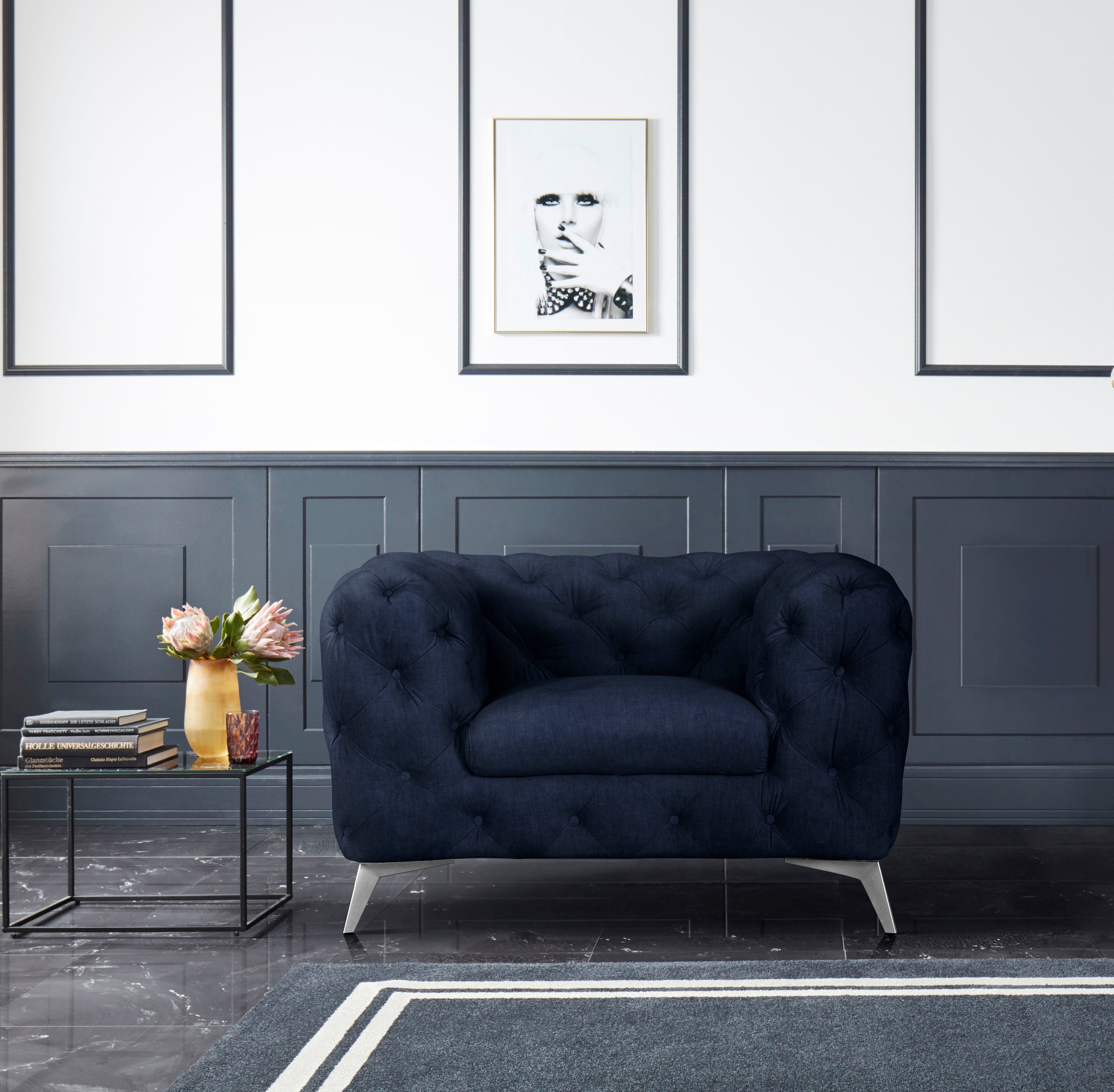 Leonique Chesterfield-Sessel Glynis Sessel, aufwändige Knopfheftung, günstig online kaufen