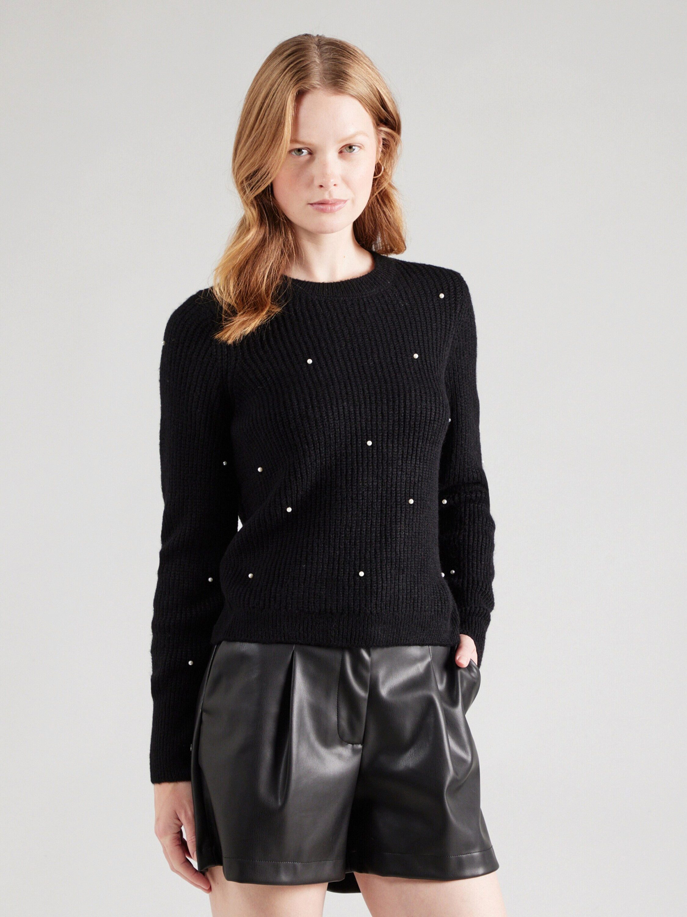 Schwarzer Pullover Only Perlen Pullover ONLY Rundhalspullover