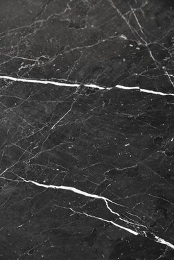 carla&marge Beistelltisch Grease (Tisch mit Platte aus schwarzem Marmor und Fußgestell aus Eisen 50x40x40 cm (HxBxT), Couchtisch in Schwarz mit Marmorplatte