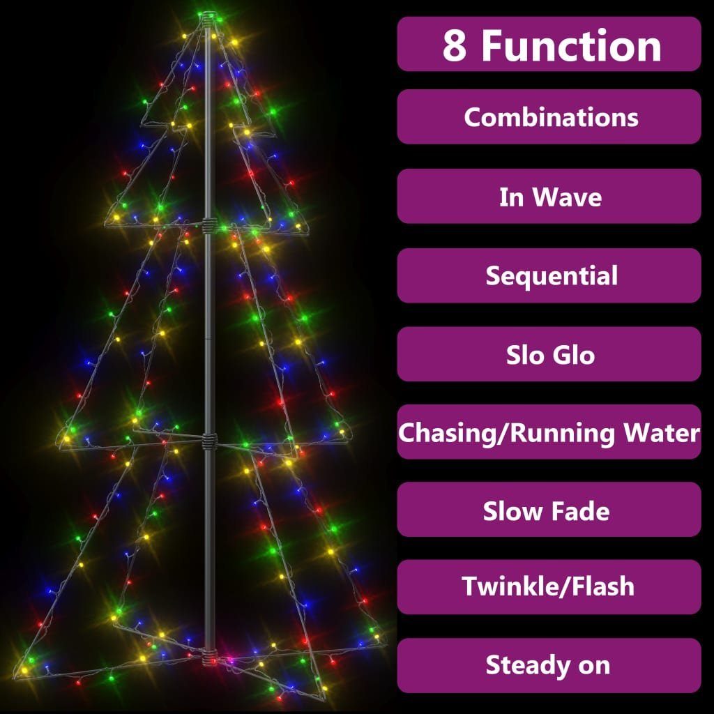 vidaXL LED Baum Weihnachtsbaum in Outdoor LEDs cm 160 Kegelform Mehrfarbig Indoor & 78x120