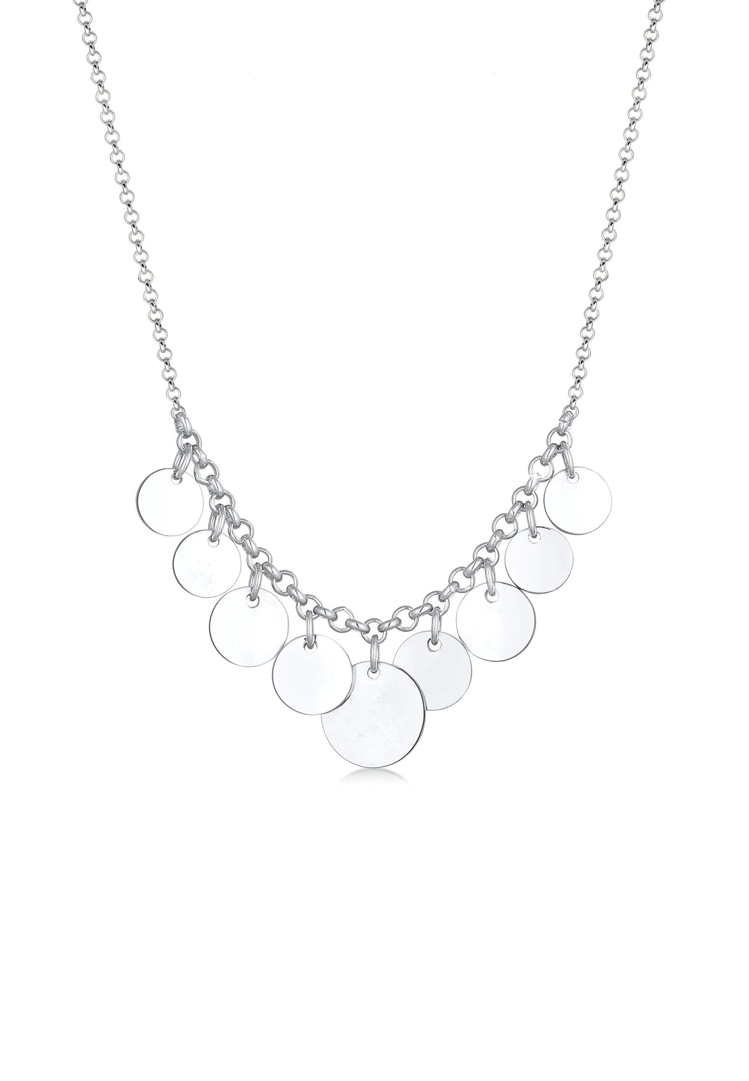 Kette mit Anhänger Erbskette Anhänger Geo Look Plättchen 925 Silber