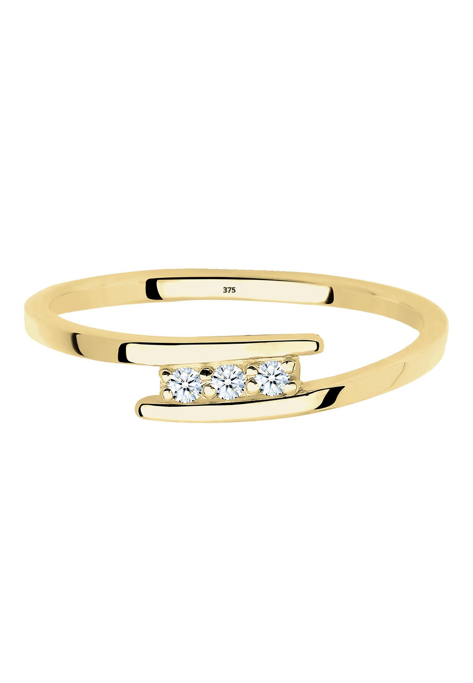Elli DIAMONDS Verlobungsring Verlobungsring Trio Diamant 0.045 ct. 375 Gelb günstig online kaufen