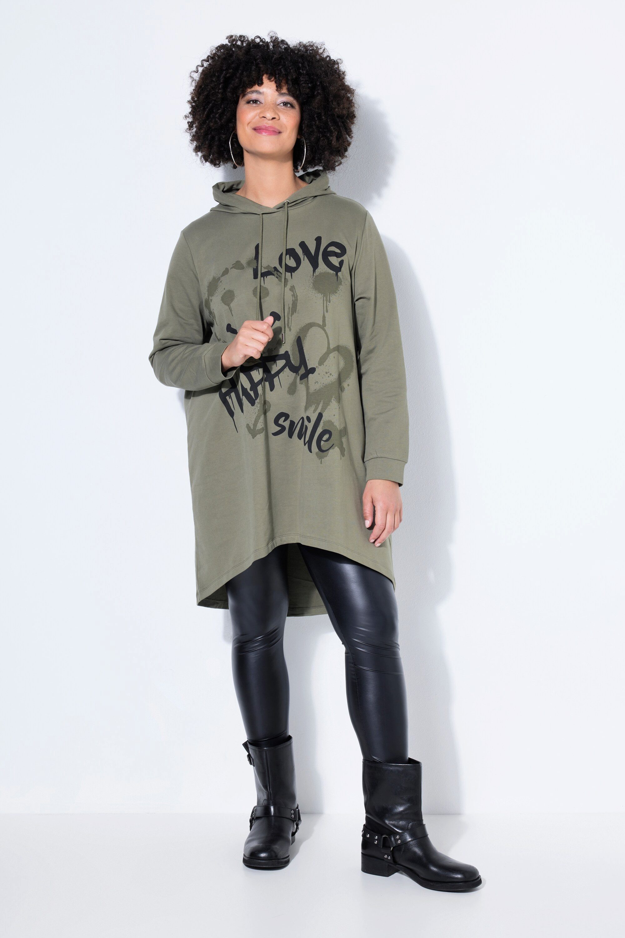 Angel of Style Sweatshirt Hoodie oversized Smiley-Motiv mit Schriftzug