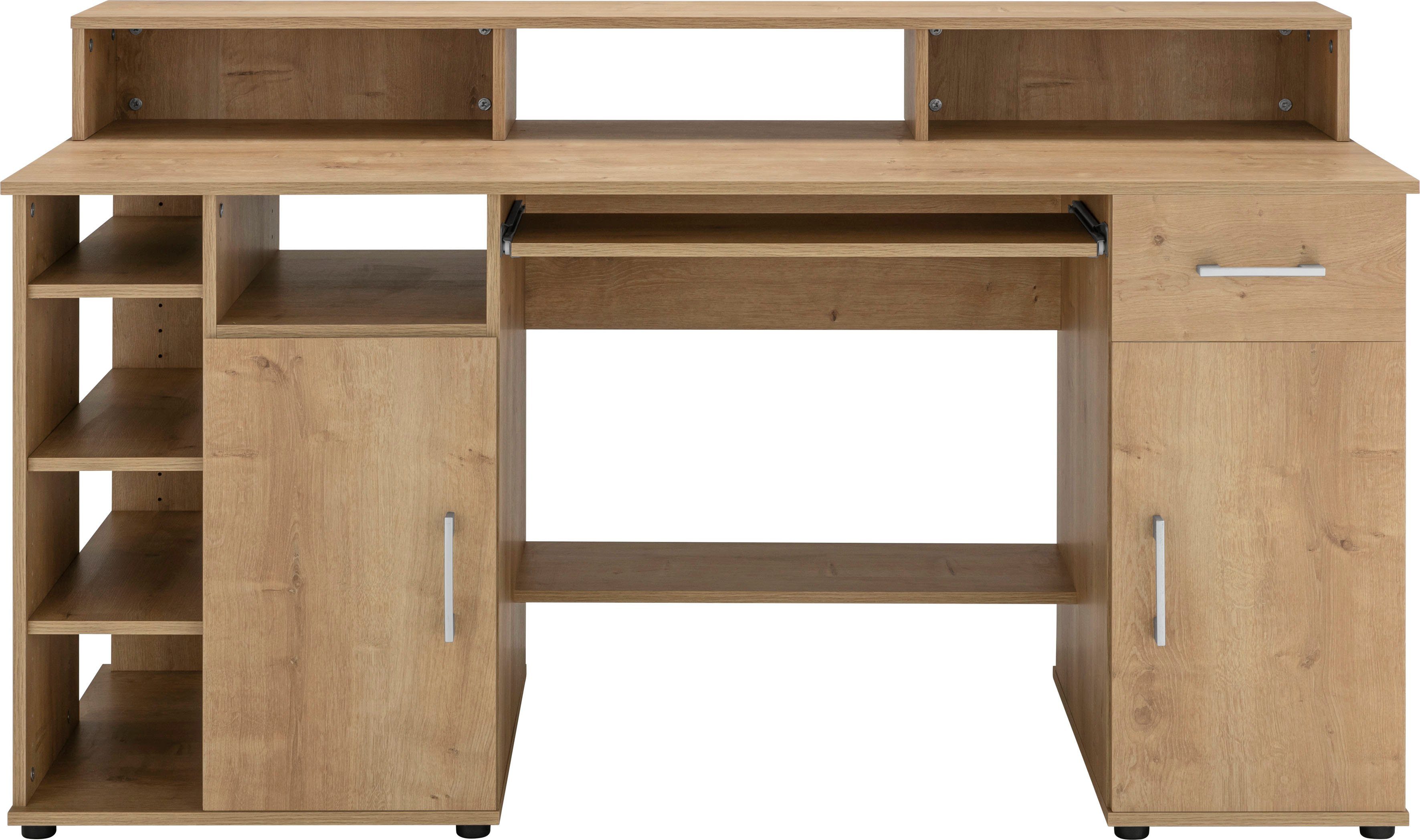 VOGL Möbelfabrik Schreibtisch Timra mit Monitoraufsatz, Tastaturauszug & Towerfach, Breite 154 oder 178 cm, Made in Germany