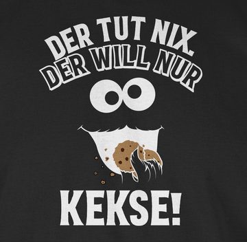 Shirtracer T-Shirt Der tut nix. Der will nur Kekse! Krümelmonster Cookie Monster Keksmons Karneval Outfit