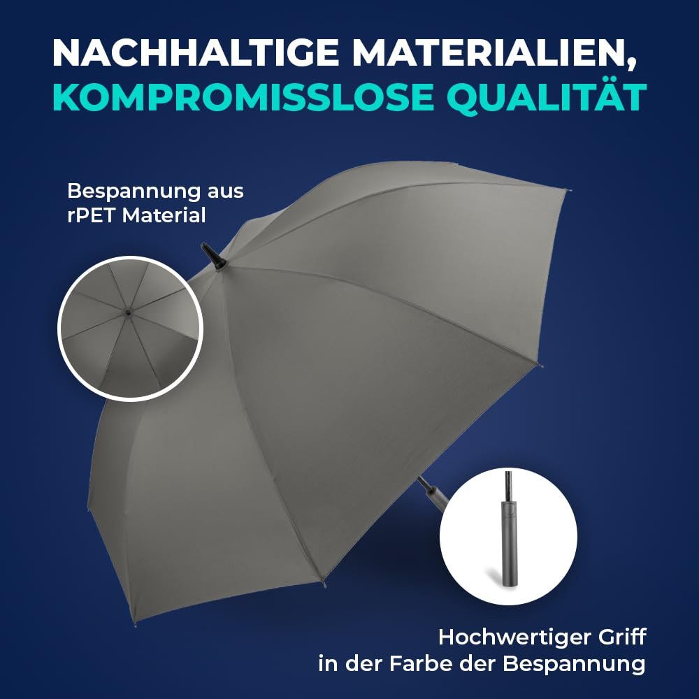 Langenberg Stockregenschirm LANGENBERG Regenschirm groß mit [Ø138 CM SPANNWEITE] Sturmfest, ☑ UNSERE EMPFEHLUNG