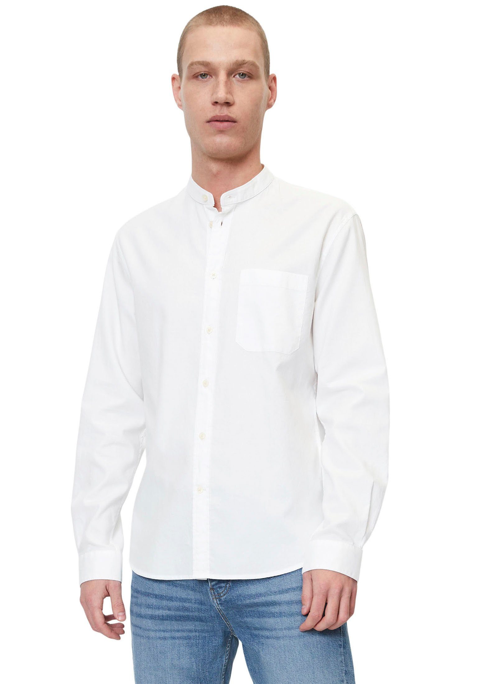 Marc O'Polo DENIM Langarmhemd mit Stehkragen wollweiß | Hemden
