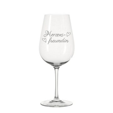 KS Laserdesign Weinglas Leonardo Weißweinglas mit Gravur "Herzensfreundin" - Geschenkidee für beste Freunde & Freundin, Geburtstag, Weinliebhaber, Weihnachten, TEQTON Glas, Glas