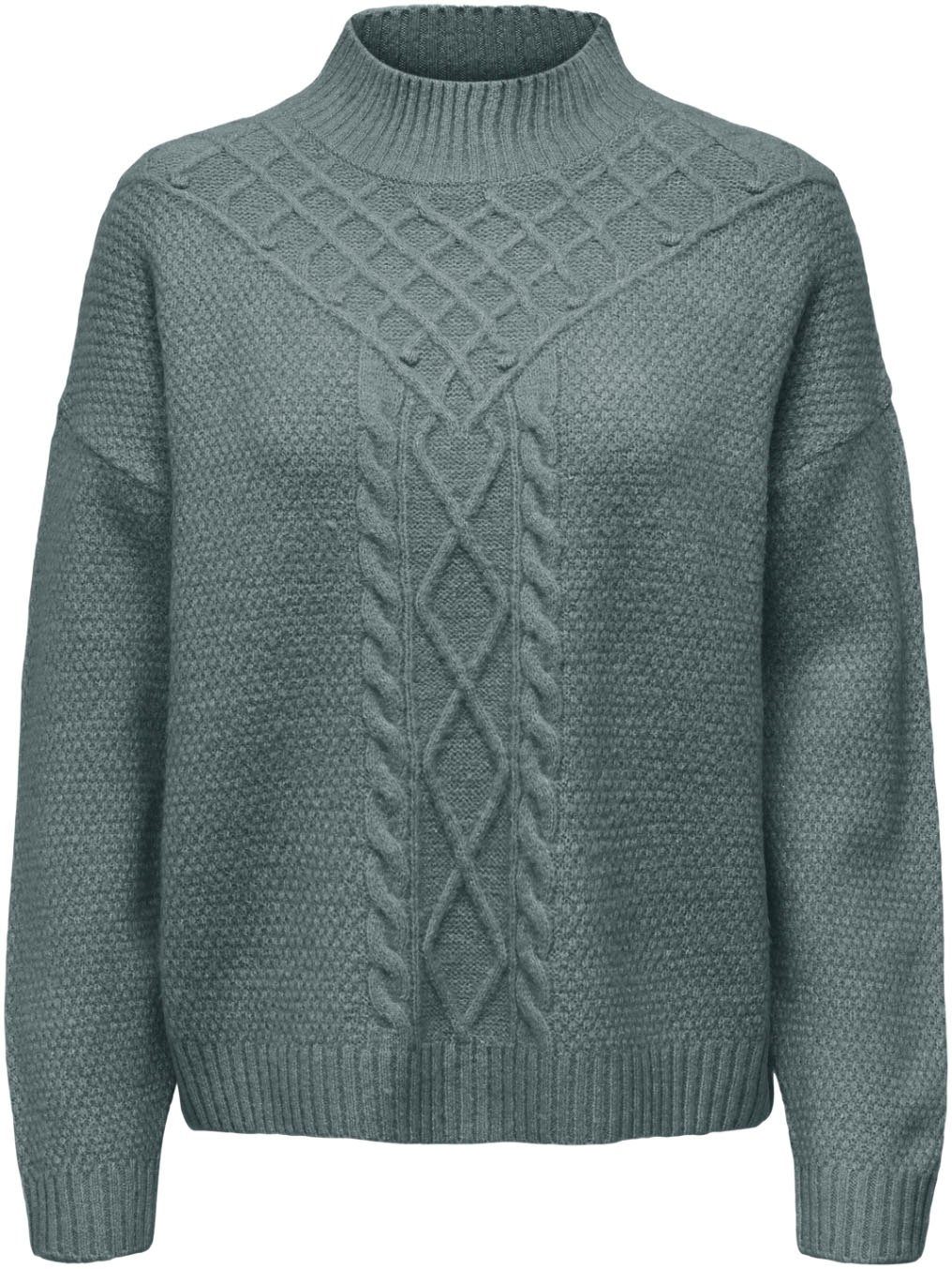 ONLY Stehkragenpullover ONLAMBER LS HIGHNECK KNT Balsam Green Detail:Melange