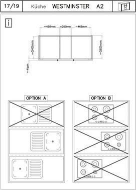 Kochstation Spülenschrank KS-Westminster im romantischen Landhausstil, Breite 130 cm, exclusiv by Otto