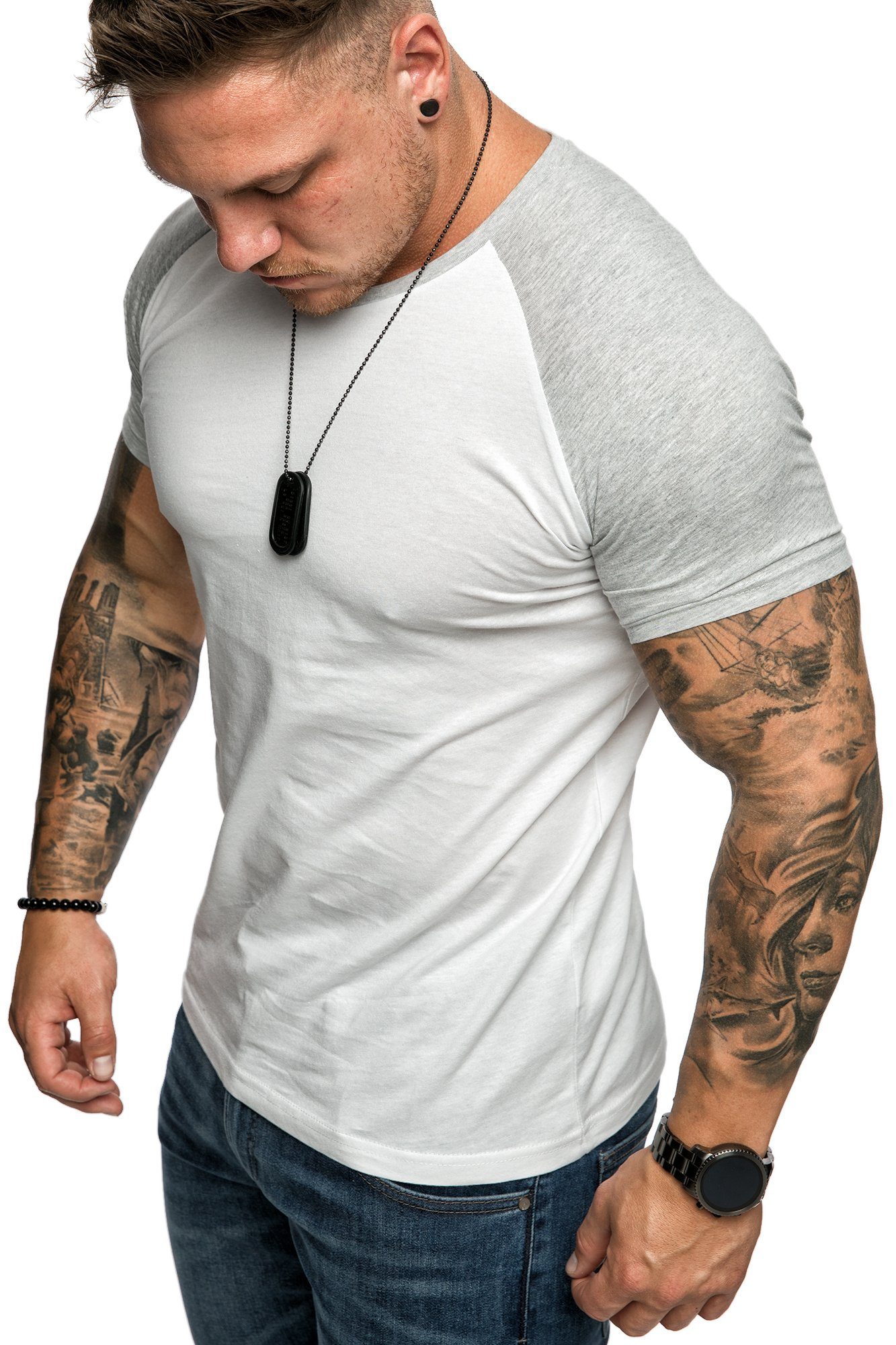 Amaci&Sons T-Shirt SALEM Basic Raglan T-Shirt günstig online kaufen