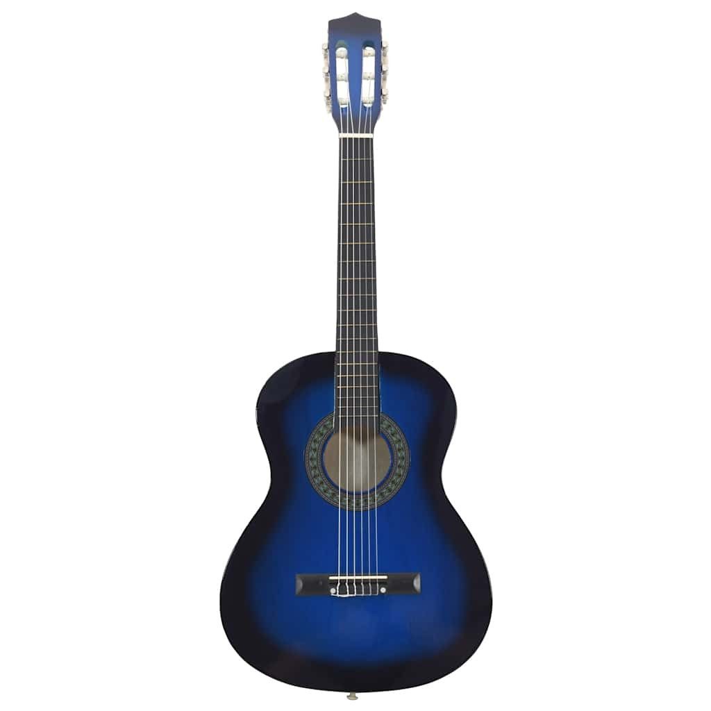 vidaXL Westerngitarre Klassikgitarre für Anfänger und Kinder Blau 3/4 36"