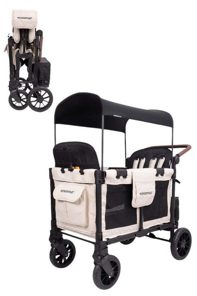 Wonderfold Bollerwagen W4 Luxe Pro Kinderwagen für 4 Kinder / Bollerwagen /2 Pakete