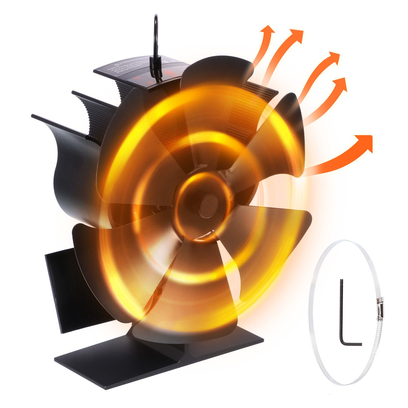 BlingBin Kaminventilator 6 Flügel Ofenventilator Kaminofen Ventilator mit T günstig online kaufen