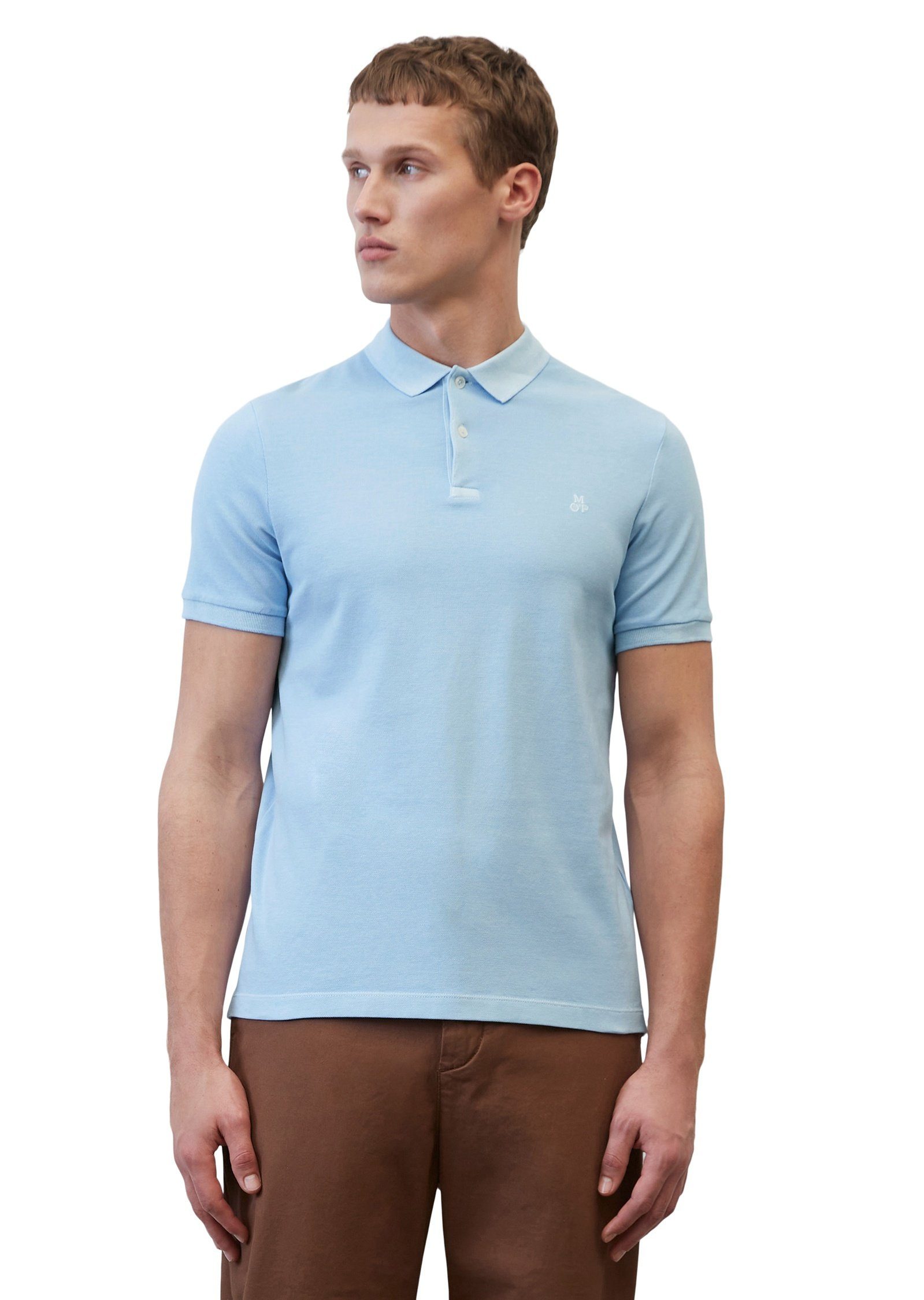 Marc aus O'Polo Cotton-Stretch Poloshirt Organic himmelblau