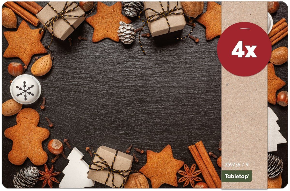 matches21 HOME & HOBBY Platzset Tischsets Lebkuchen Gewürze Schiefer 4er Ti günstig online kaufen