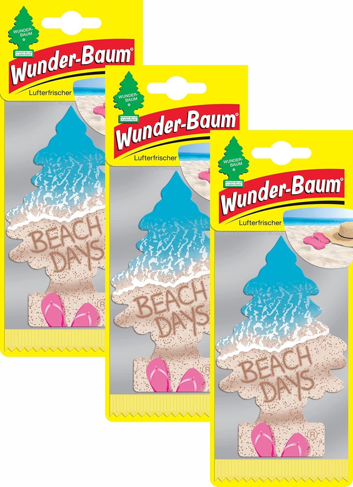 Kunstbaum Beach Days 3er Duftbäumchen Wunderbaum 3 Set Lufterfrischer, Wund günstig online kaufen