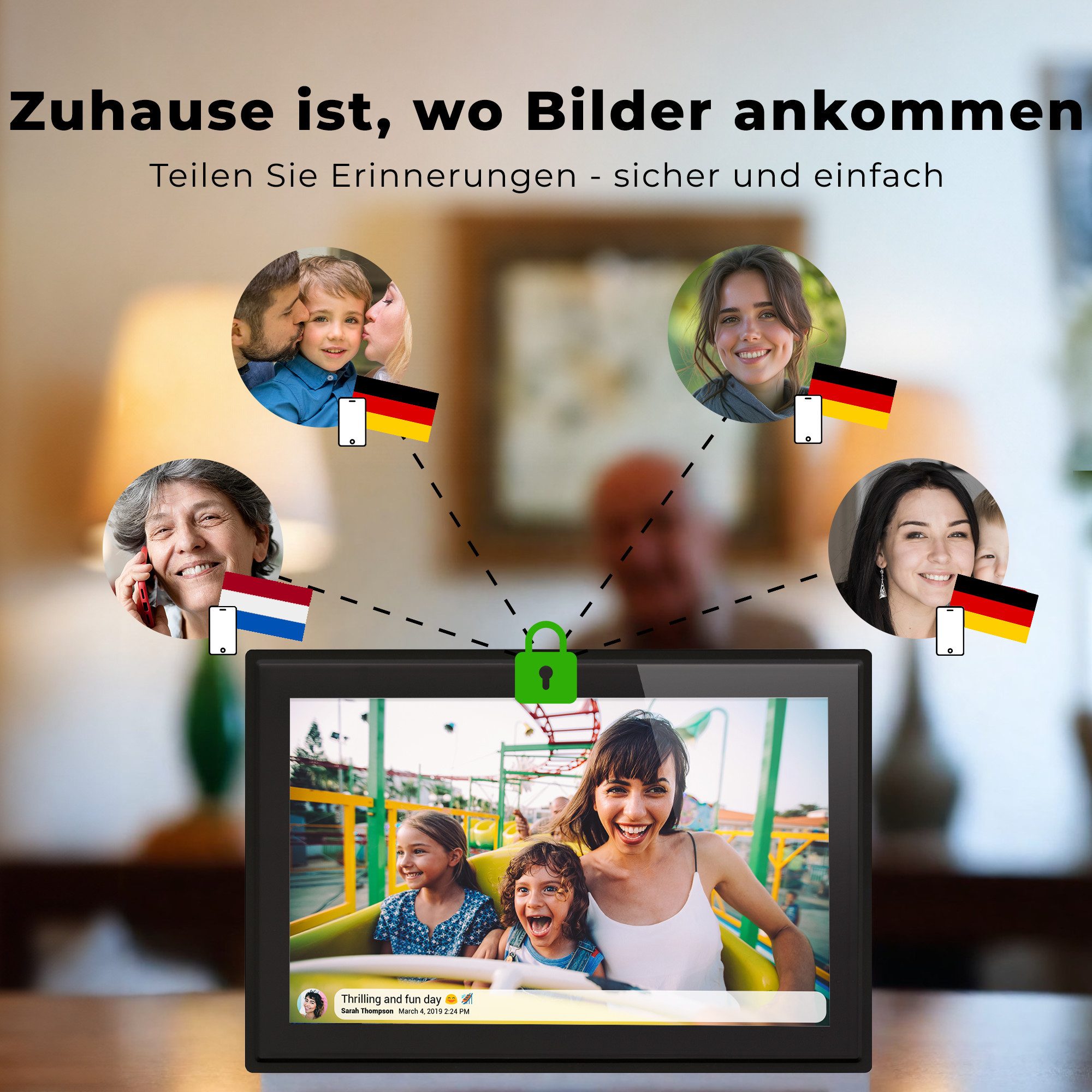 Denver PFF-1021B Digitaler Bilderrahmen (25.65 cm/10.1 ", 16 GB)