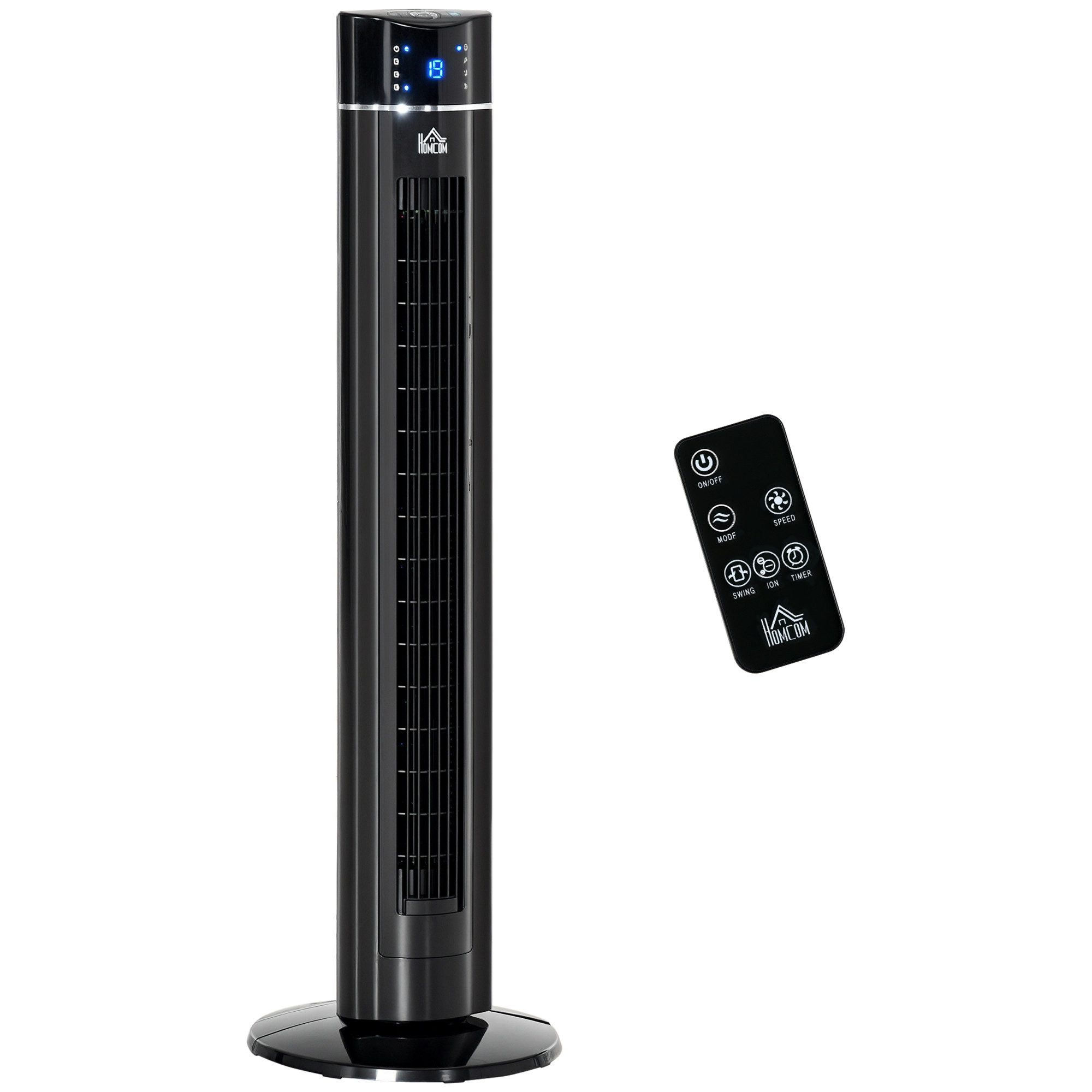 FELIXLEO Akku-Standventilator Turmventilator Standventilator 32x32x106,8cm Schwarz