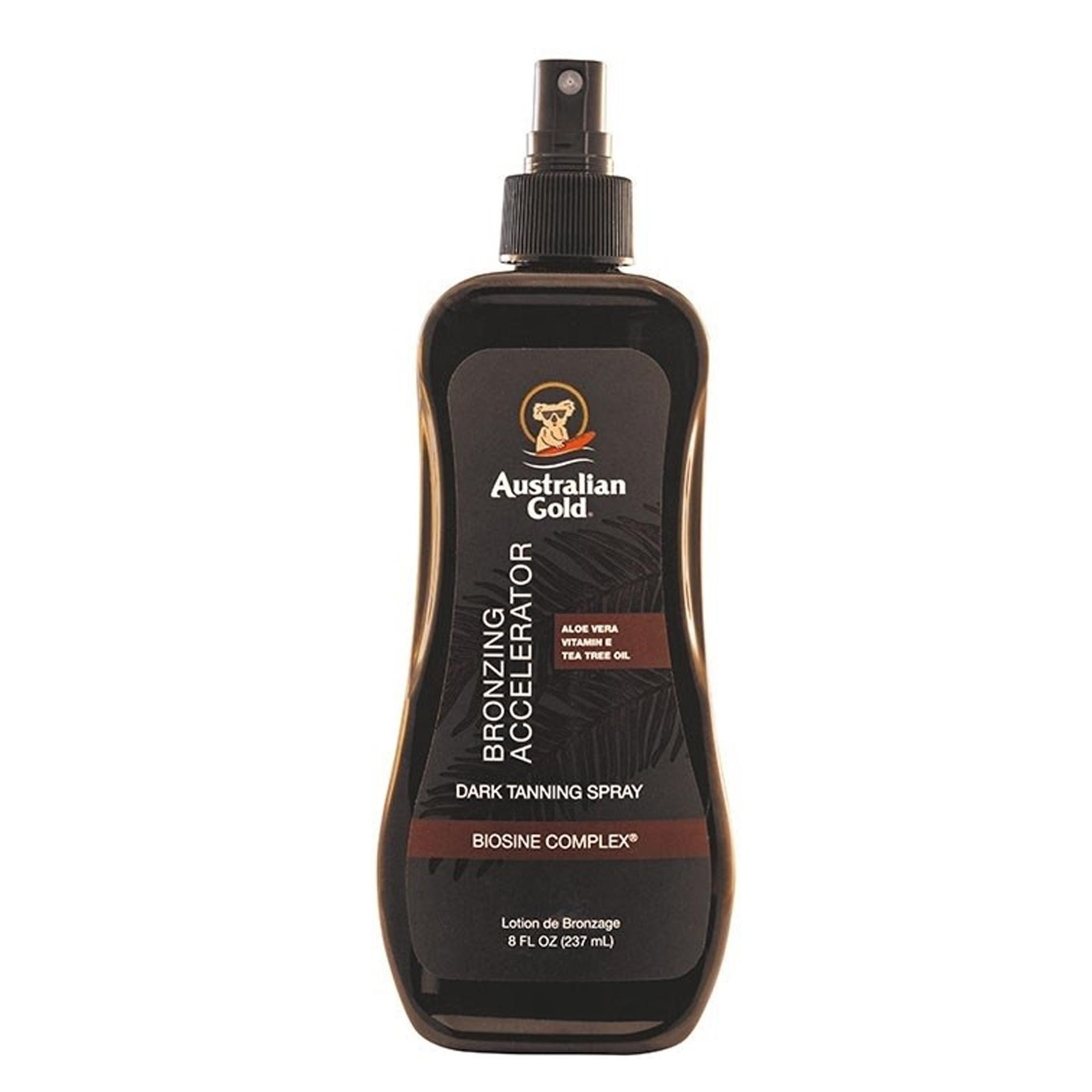 Australian Gold Selbstbräunungslotion Gel with Bronzer Dark Tanning Accelerator Spray 237ml, Mit natürliche Bronzer für ein schnelles Bräunungsergebnis