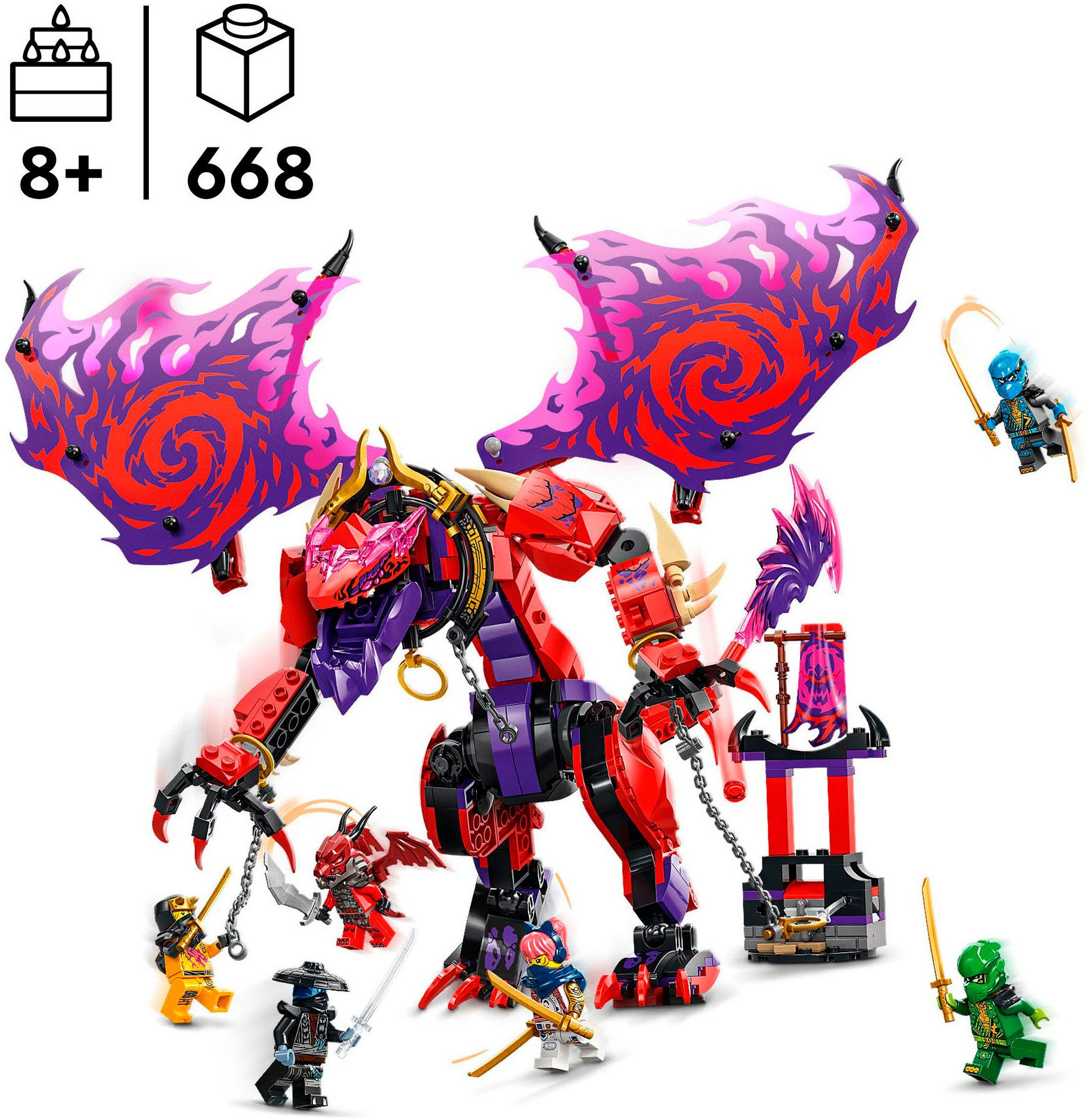 LEGO® Chaosdrache Donnerzahn (71832), LEGO® Ninjago Konstruktionsspielsteine, (668 St), Made in Europe