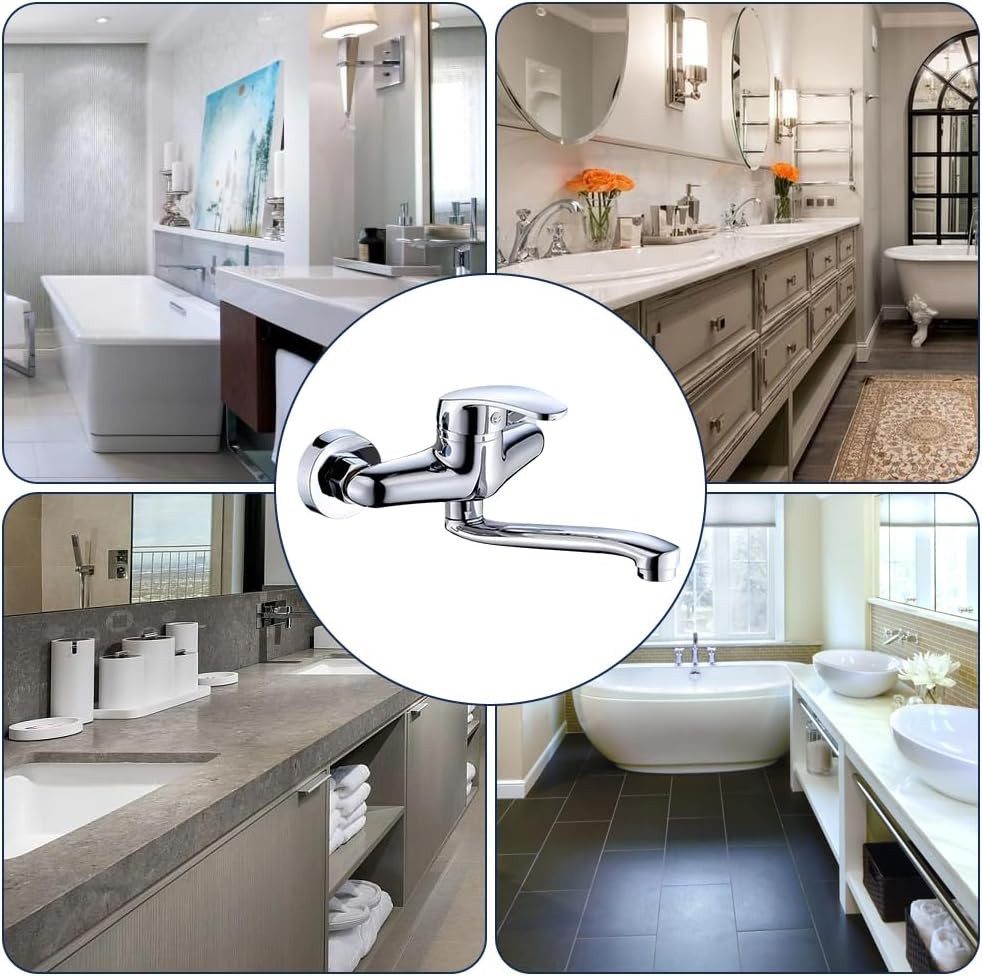 REDOM Spültischarmatur Küchenarmatur Wandmontage Wasserhahn 360° drehbar (2 günstig online kaufen