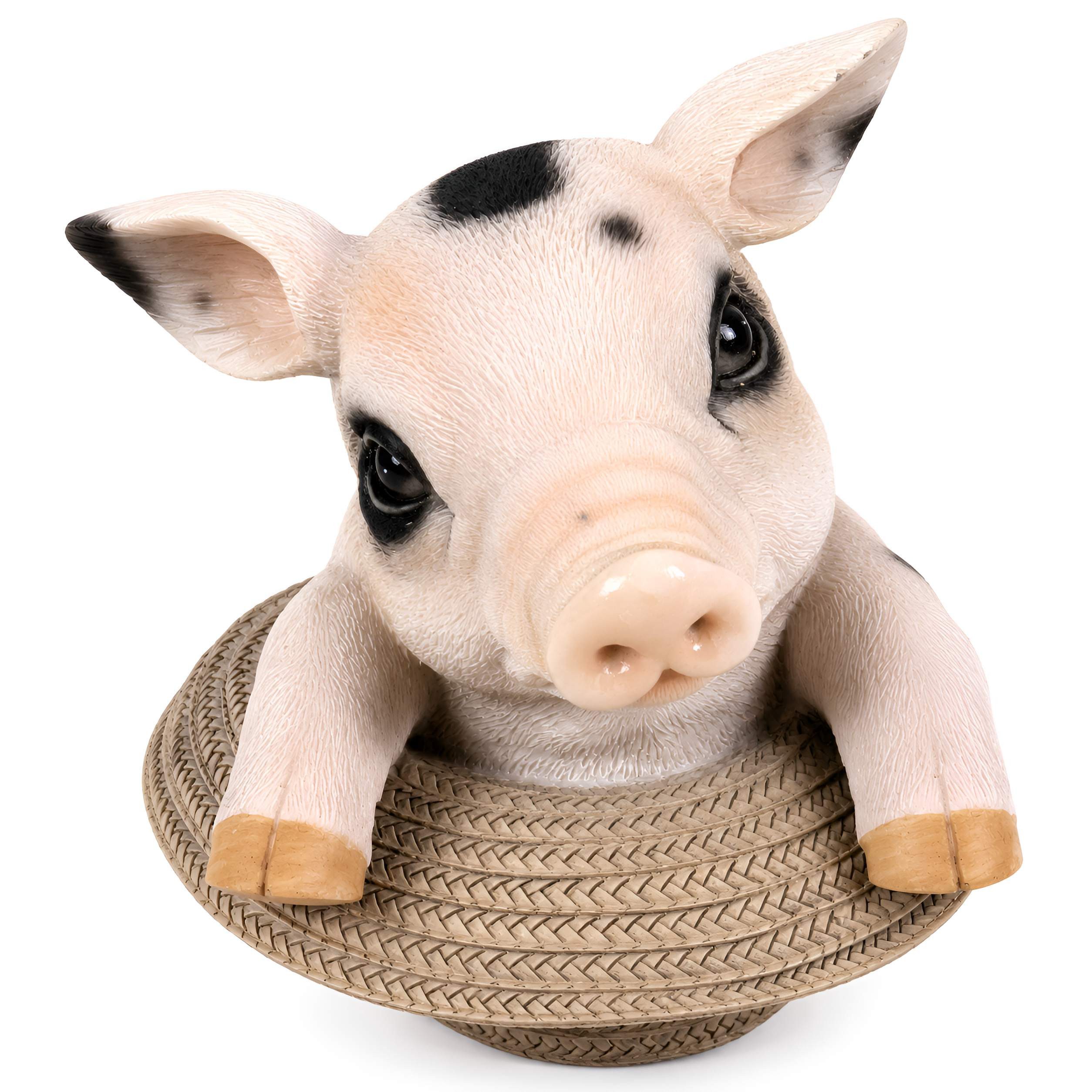 colourliving Dekofigur Glücksschweinchen im Hut – Niedliche Deko Schwein Figur (1 St), Niedlicher Blickfang für Ihr Haus