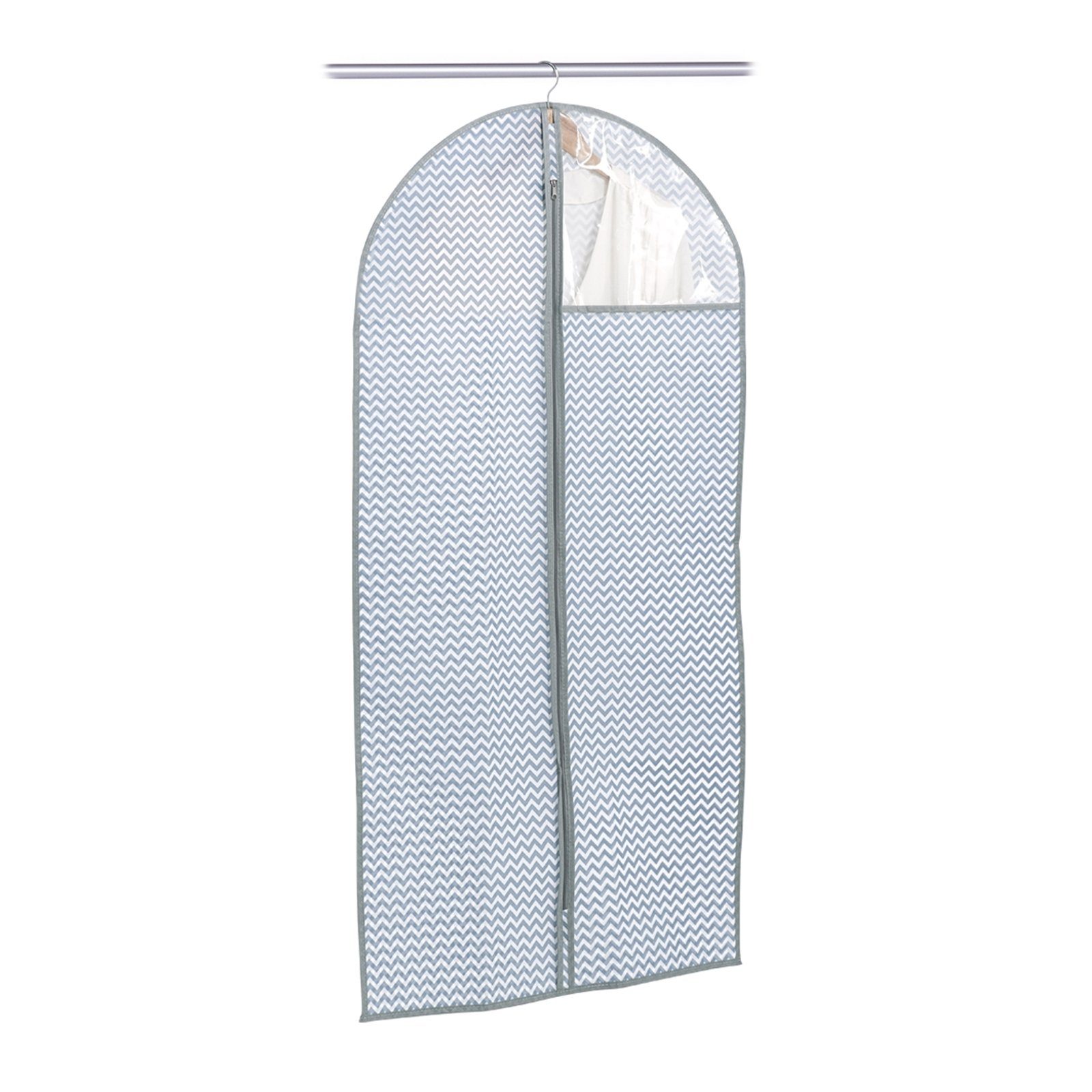 mit Kleiderschutzhülle Kleiderhülle Grau HTI-Living Fenster (1 Weiß, St)
