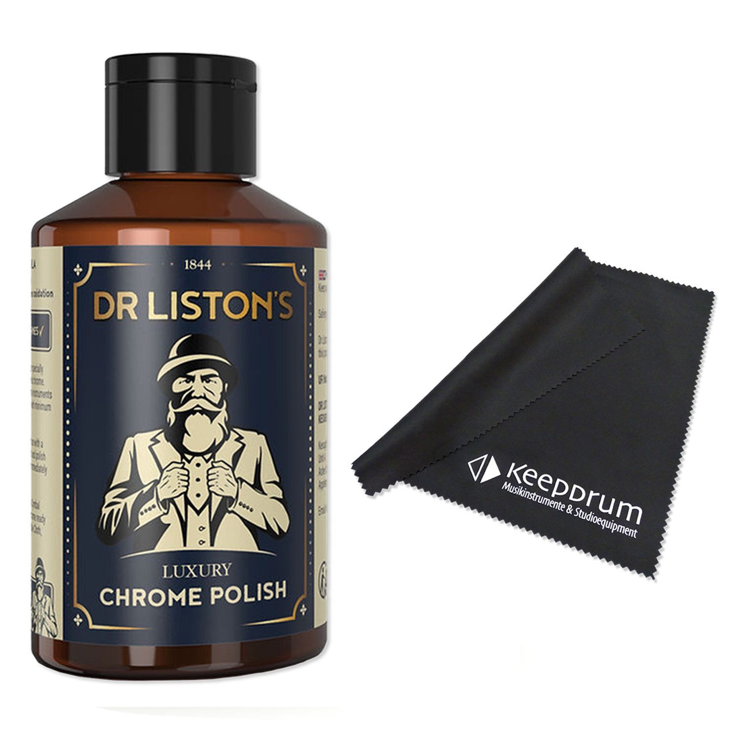 Dr Liston's Becken Dr Listons Chrom Politur Luxury Chrome Polish mit Tuch, 1-St., Chrom Politur, Vorteils-Set mit Mikrofasertuch