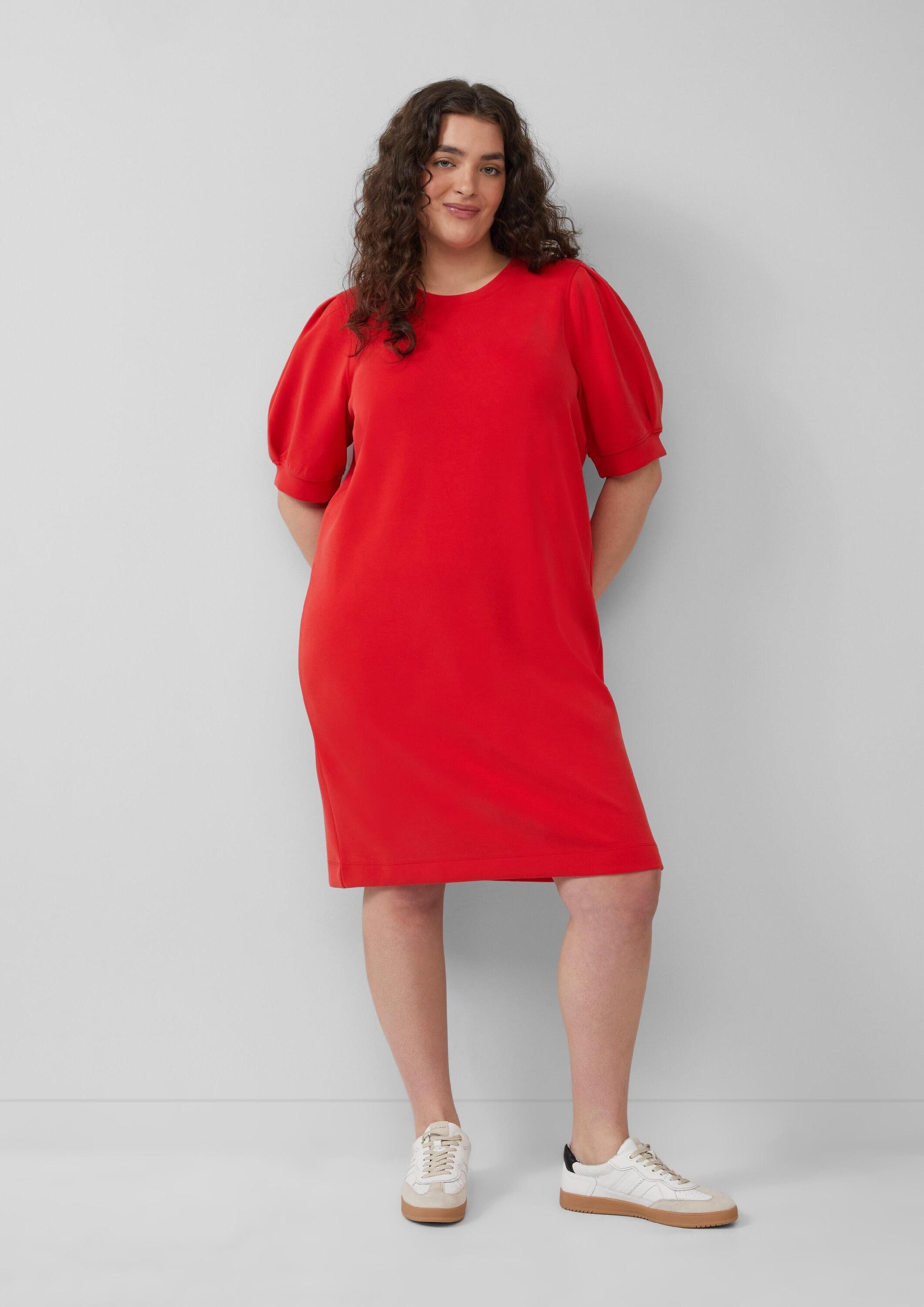 s.Oliver Minikleid Kleid Kurzes Scuba-Kleid mit Puffärmeln