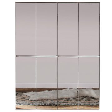 trendteam Garderobenschrank Flurschrank Spiegelschrank Mehrzweckschrank Schrank Weiß 148x191x34cm