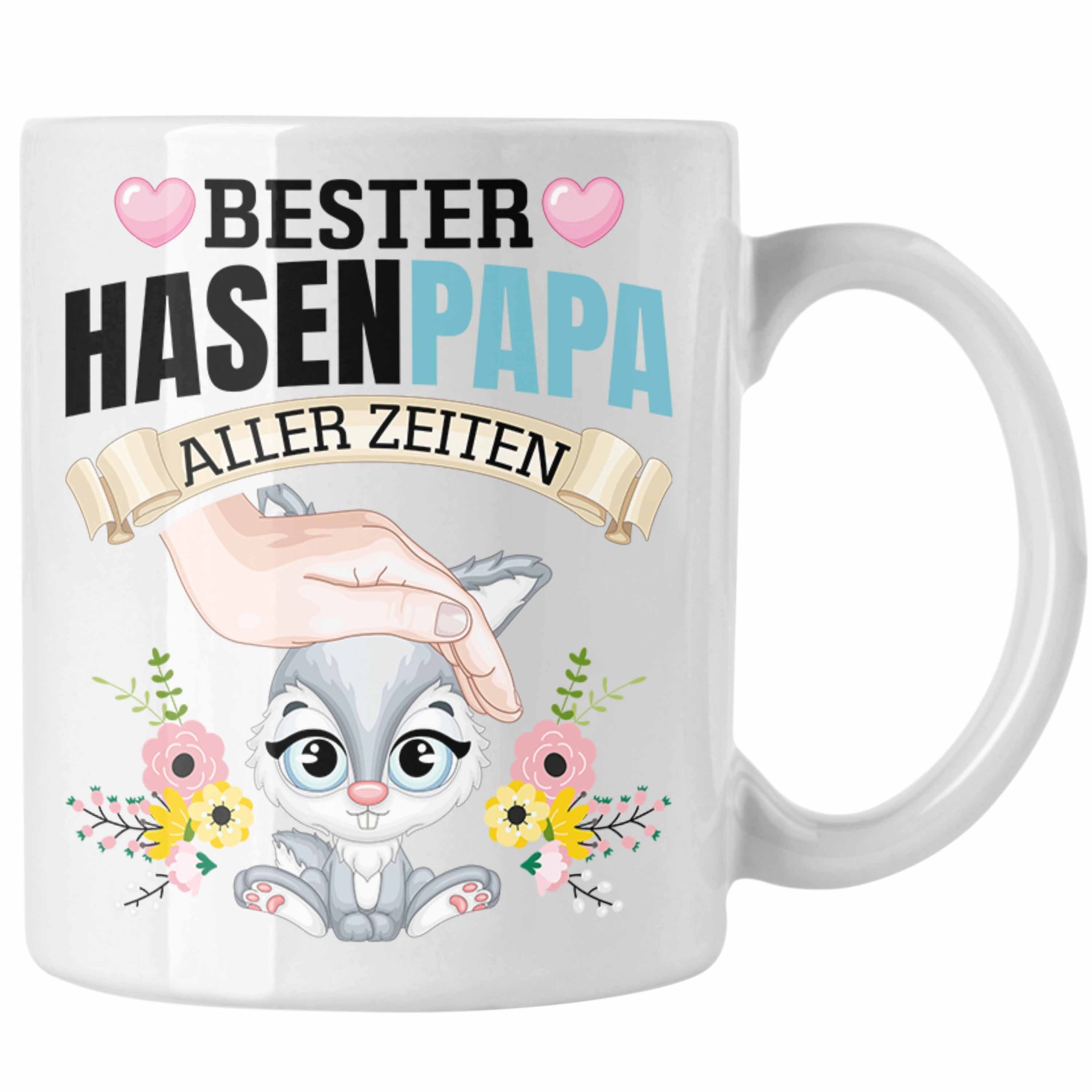 Trendation Tasse Hasen Tasse Geschenk Hasen-Besitzer Kaninchen Kinder Bester Hasen Papa Weiss