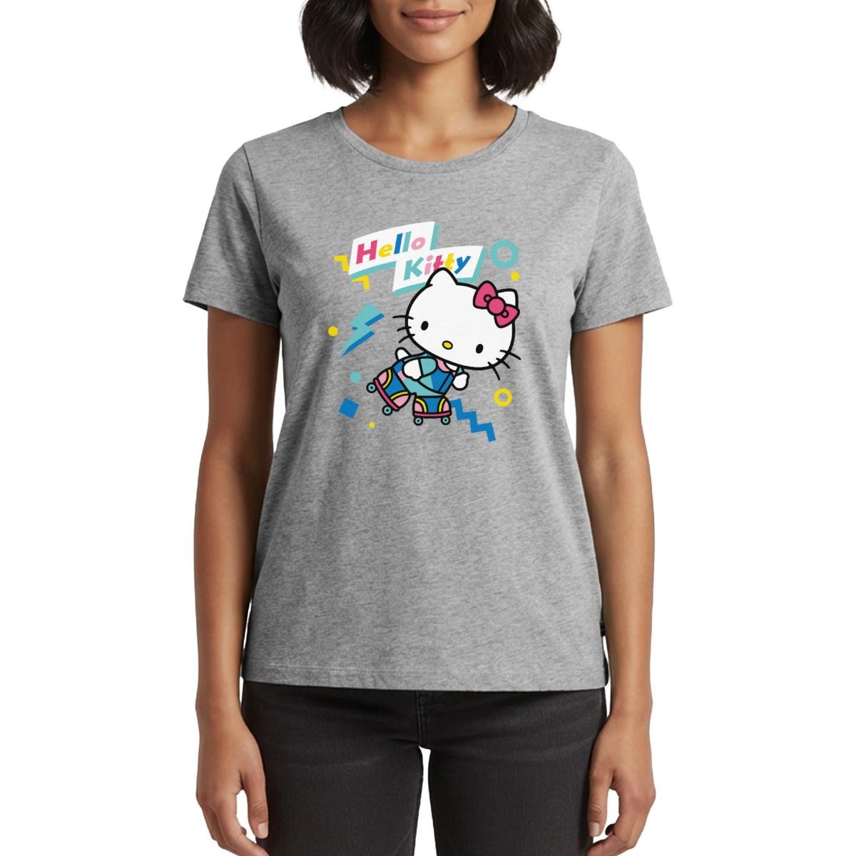 T-Shirt Hello Kitty 90er Stil Mit Rollschuhen Frauen Premium T-Shirt