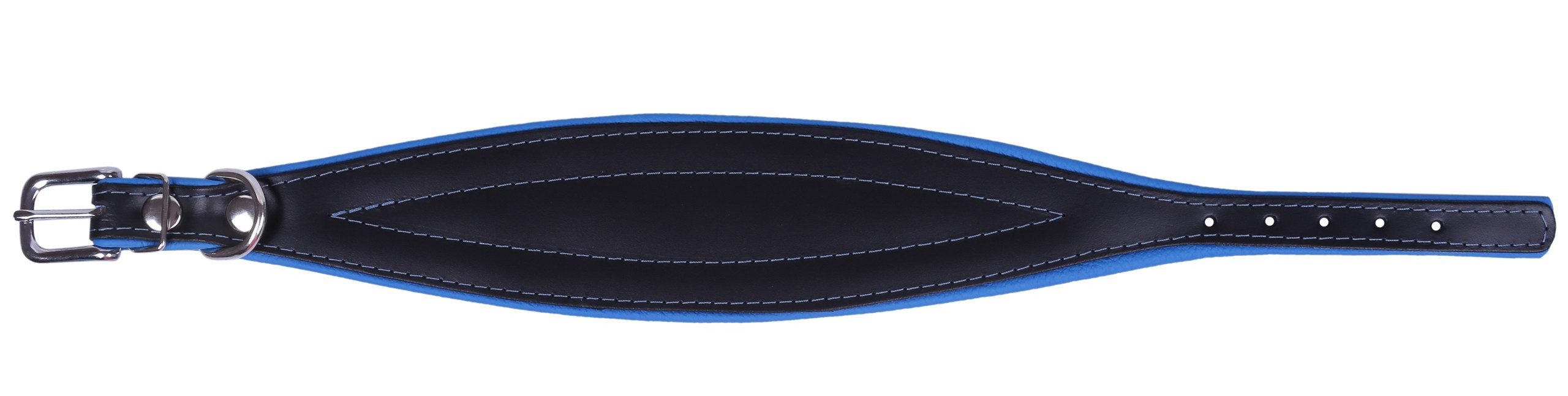 Thumbnail - Sarcia.eu Hunde-Halsband Schwarz-blaues Hundehalsband aus Leder Chart Neo- 45 cm ZOOleszcz