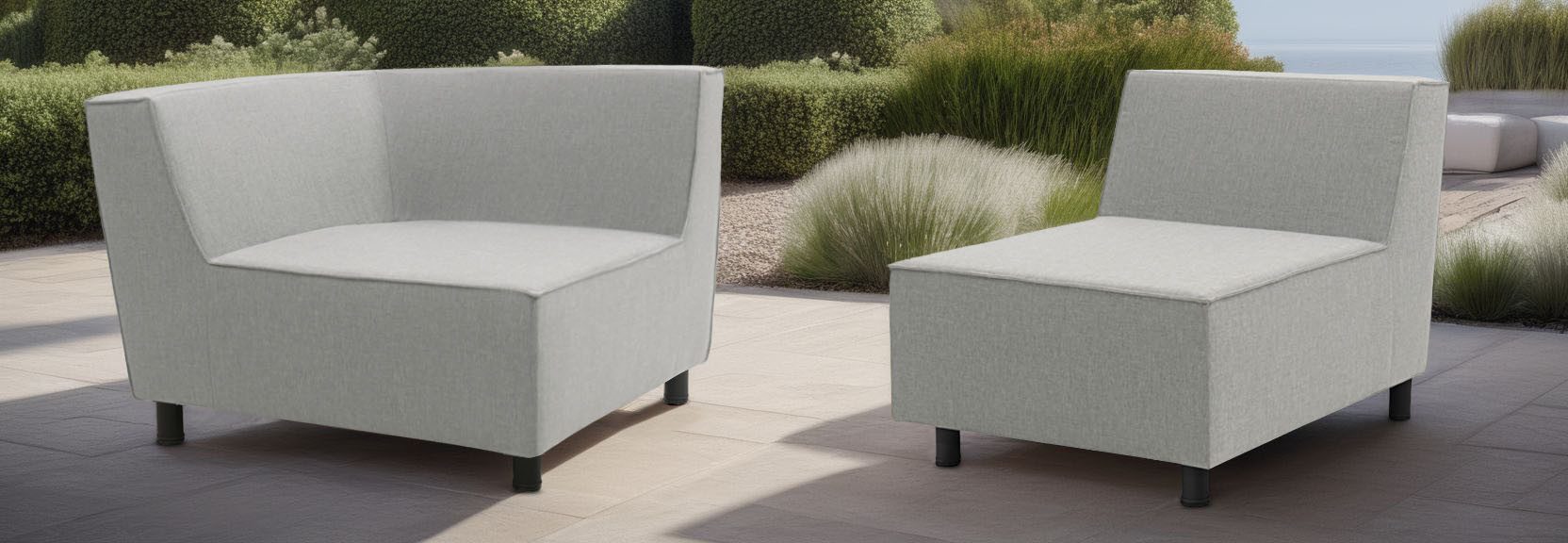 DOMO collection Sofaelement Sonna, individuell zusammenstellbar, Einzelelemente für Terrasse, Garten und Balkon, speziell für Outdoor