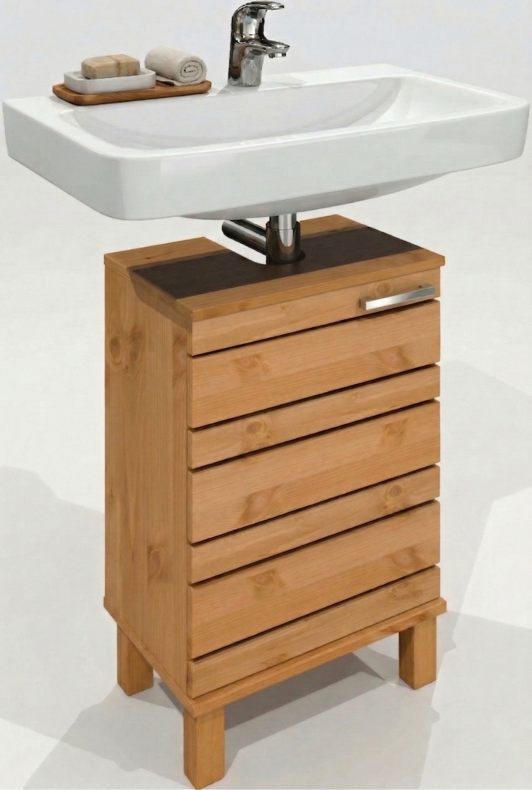 Home affaire Waschbeckenunterschrank JOSIE Breite 40 cm, aus Massivholz, Metallgriff, 1 Tür