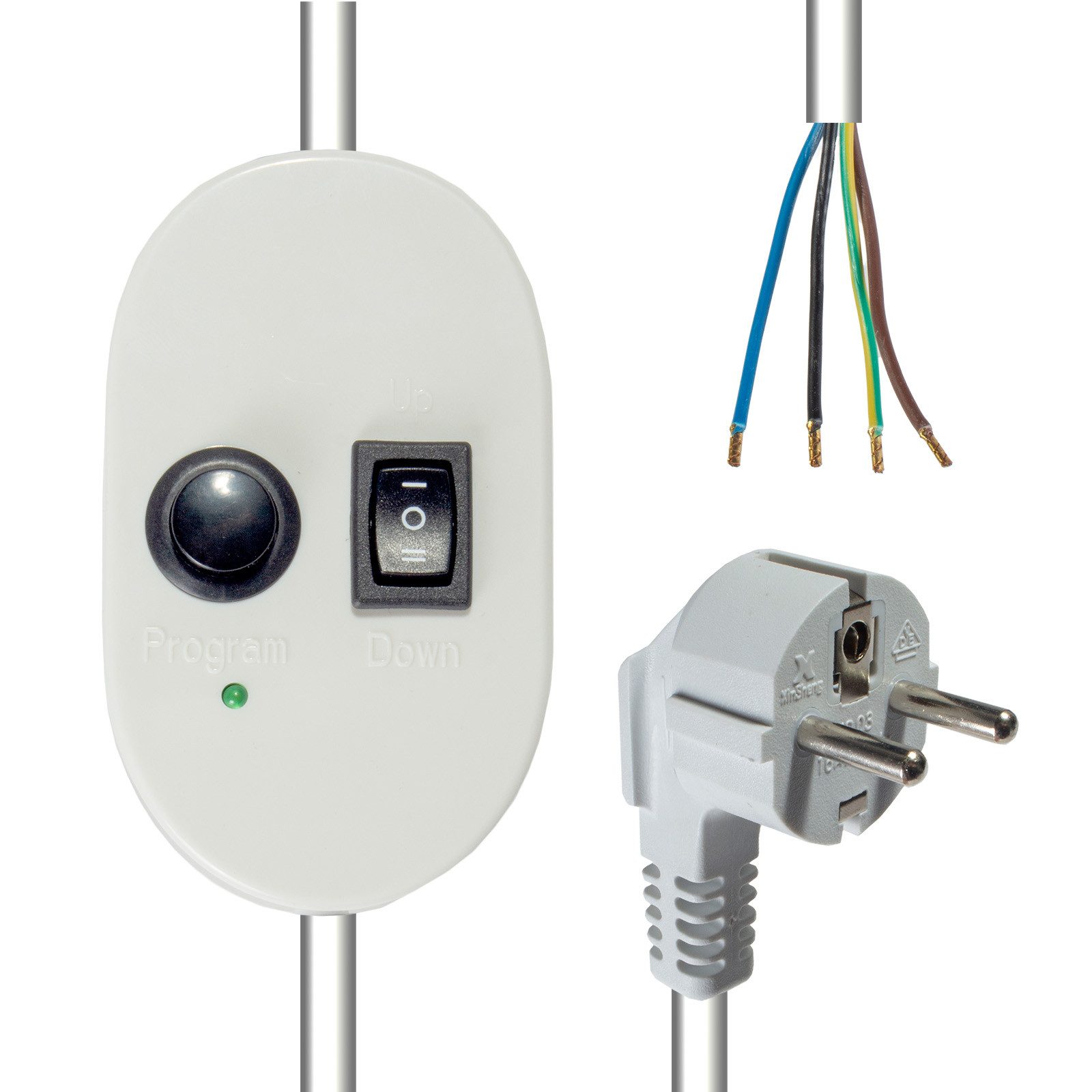 Inovatec Einstellhilfskabel INO-MEK-1 für mechanische Rolladenmotoren, 4-adrig Installationskabel, (250 cm)