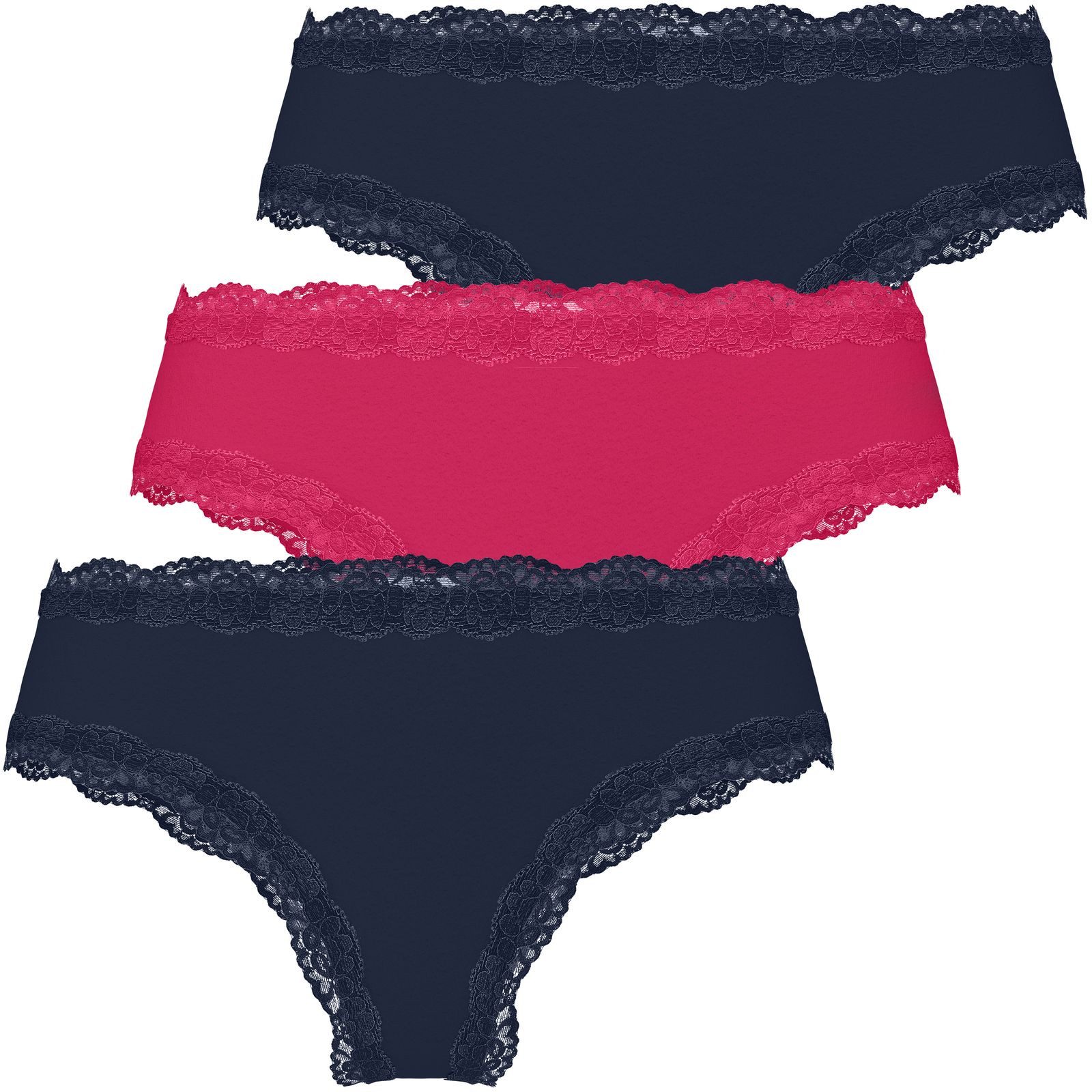 MUSTANG Panty Damen Unterwäsche Unterhose (Spar-Set) 2x Navy, 1x Pink