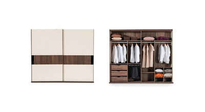 JVmoebel Kleiderschrank Luxus Kleiderschrank mit Schwebetüren Holz Beige Sofort (1-St) Made in Europa