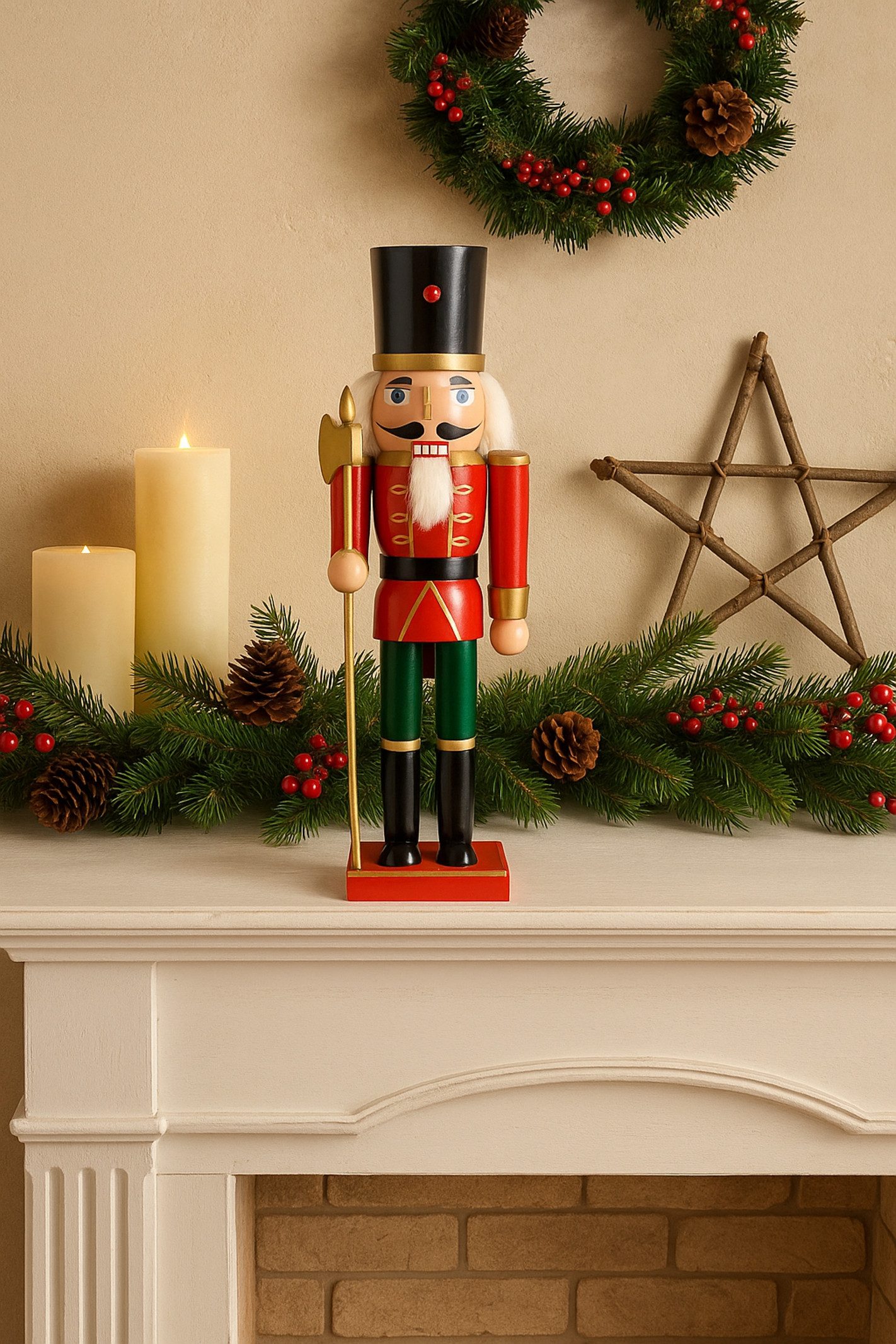 I.GE.A. Dekofigur Nussknacker, Dekofigur Statue Deko Männchen Weihnachtsdeko