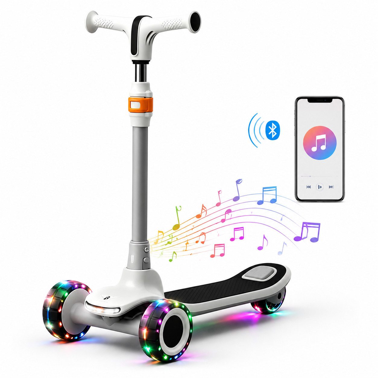 Fyrove Cityroller Scooter Kinderroller Tretroller Kinderroller Dreiradscooter LED-Räder, bis 70 kg,roller kinder,kinder roller,Höhenverstellbar,Hinterradbremse
