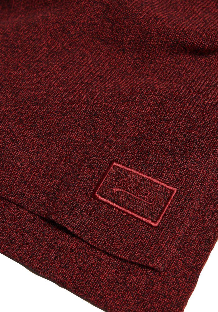 Superdry Strickschal KNITTED LOGO Red Dark Grit SCARF