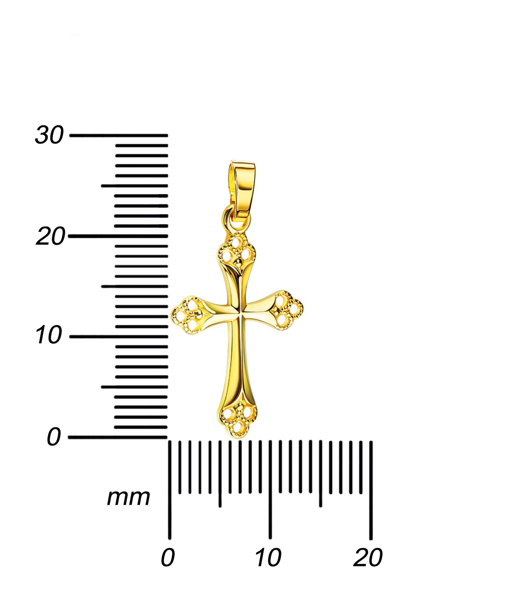 Kreuz-Anhänger für - Damen), in JEVELION Gold Germany (Goldkreuz, Made Kettenanhänger Goldschmuck 585