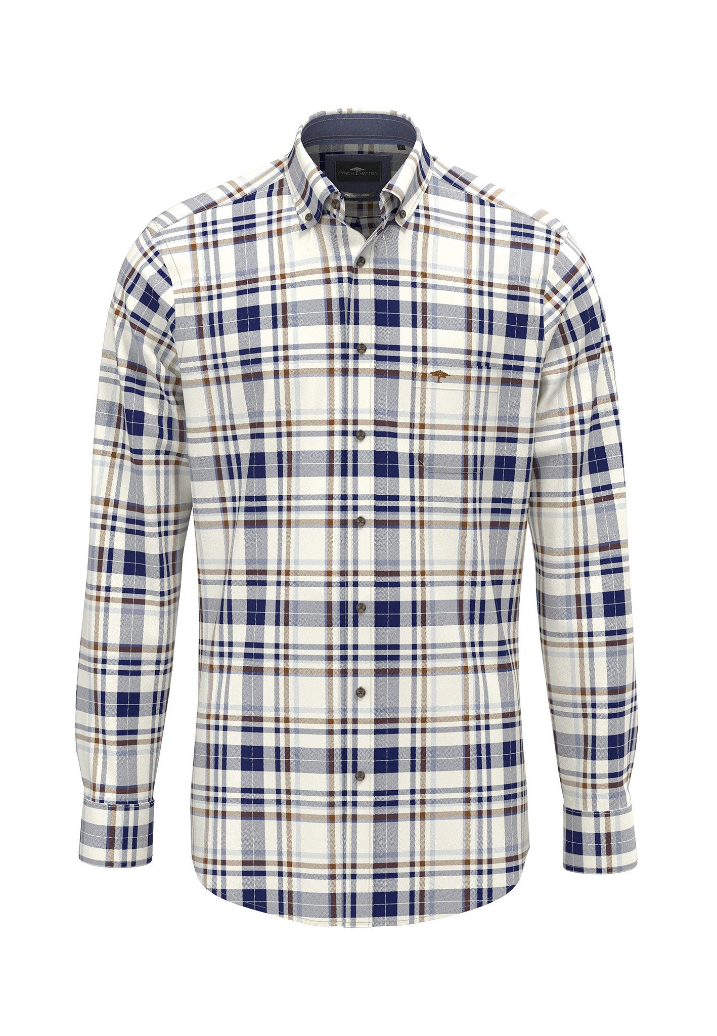FYNCH-HATTON Langarmhemd Fynch-Hatton Hemd Herringbone Check (1-tlg) günstig online kaufen