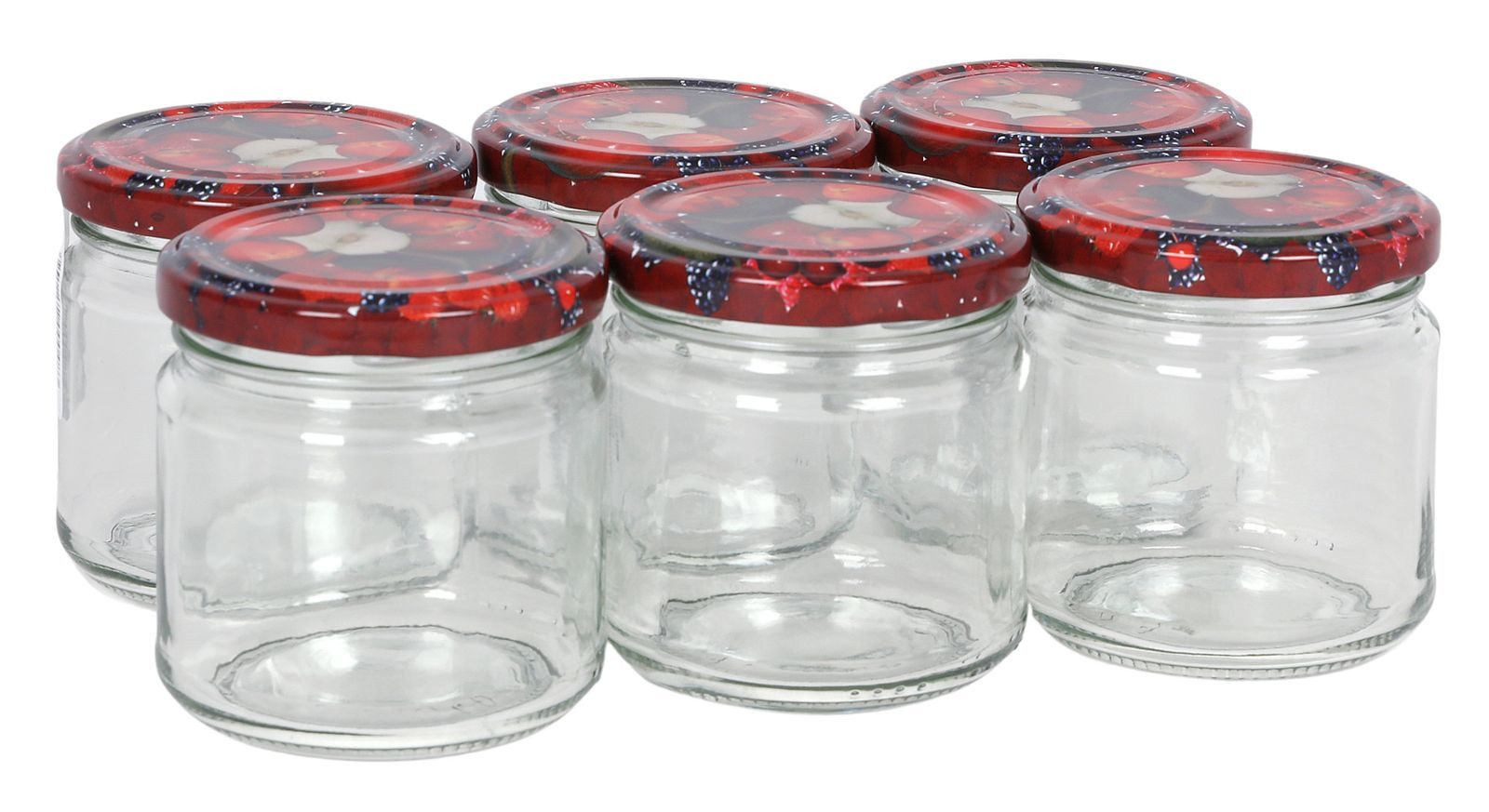 BURI Einmachglas Einmachgläser 6er-Set 210ml Marmeladengläser Vorratsglas Schraubdeckel, Glas