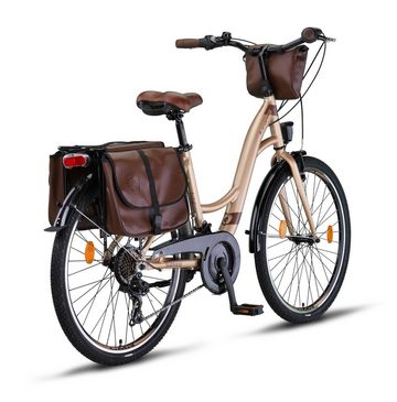 Licorne Bike Cityrad »Licorne Bike Stella Plus Premium City Bike in Zoll Aluminium Fahrrad für Mädchen, Jungen, Herren und Damen - 21 Gang-Schaltung - Hollandfahrrad«