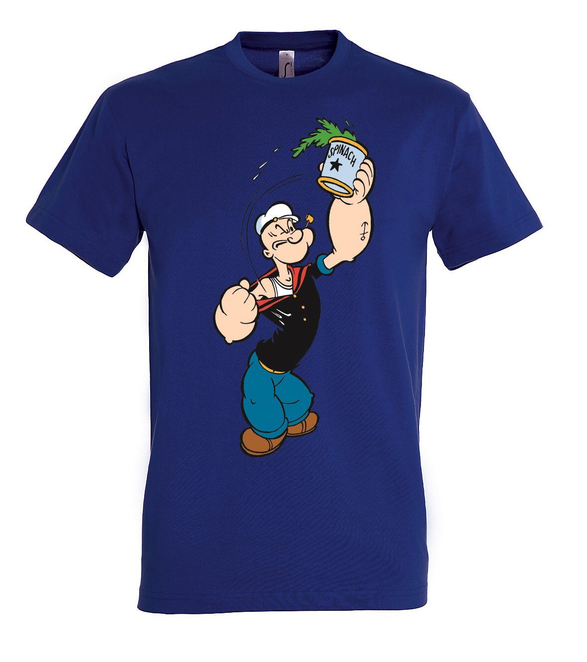 Fun Frontprint Herren T-Shirt Mit Navyblau T-Shirt trendigem Popeye für Designz Youth