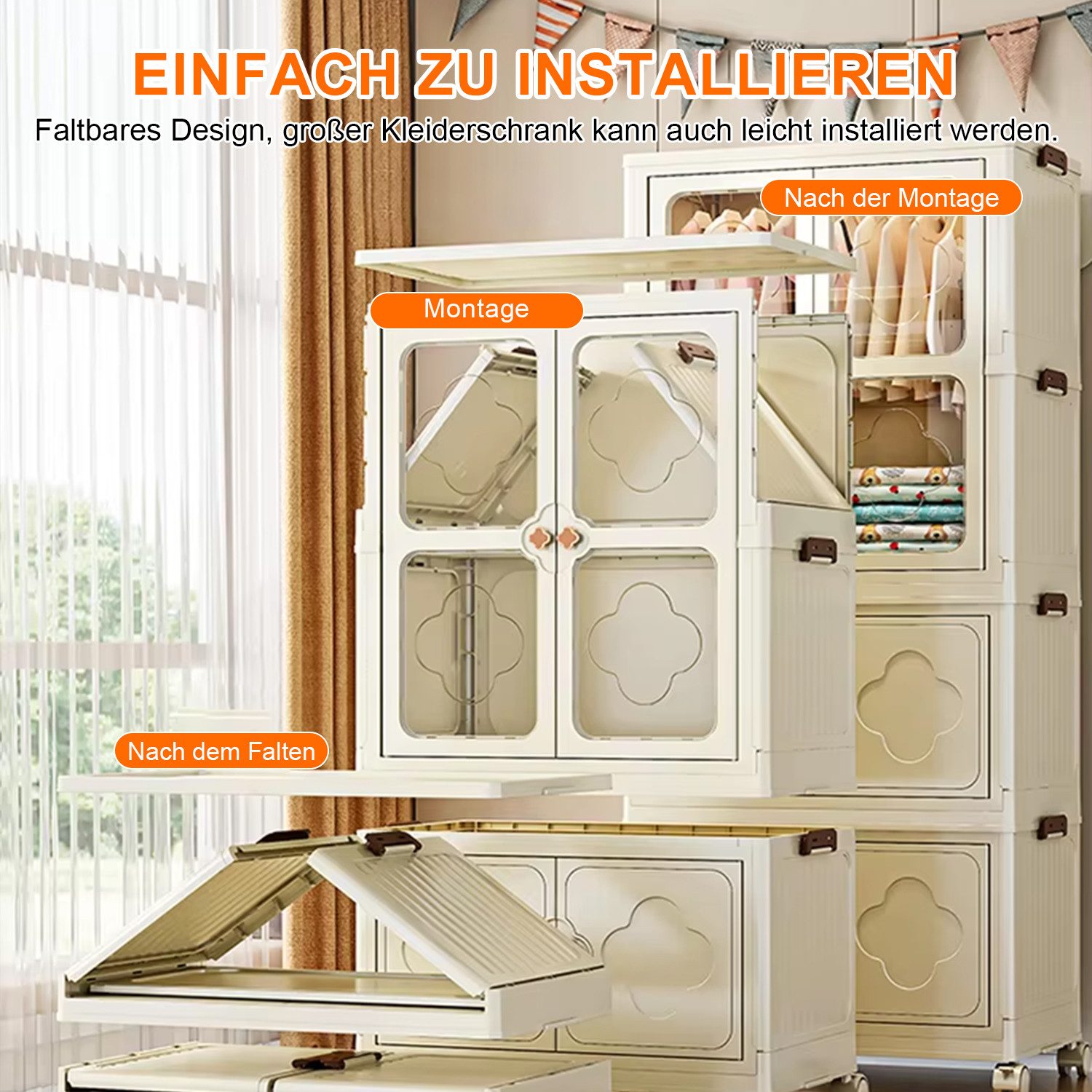 Seven Comfort Mehrzweckschrank Kunststoff Faltbarer, mit 10 Kleiderbügeln, günstig online kaufen